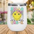 Hello Pre-K Coquette Bow Back To School Preschool Girl Wine Tumbler