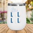 LA Baseball Fan Christmas FA La La Holiday Blue Theme Wine Tumbler