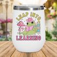 Leap Into Learning Cute Frog Kawaii Back To School Kids Wine Tumbler
