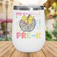 Pre-K Typography First Day Back To School Leopard Apple Wine Tumbler
