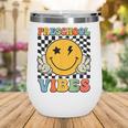 Preschool Vibes Retro Groovy Back To School Pre-K Wine Tumbler