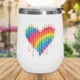 Rainbow Pencil Heart Back To School Creative Wine Tumbler