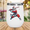 Santa Playing Baseball Men Boys Christmas Baseball Player Wine Tumbler