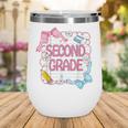 Second Grade Girls Kids Back To School Girls Coquette Bows Wine Tumbler Second Grade Girls Kids Back To School Girls Coquette Bows Wine Tumbler