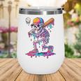 Skelton Playing Baseball Halloween Baseball Drip Boys Kids Wine Tumbler