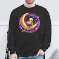 Alien Reading Book UFO Moon Space Astronomy Sweatshirt Gifts for Old Men