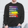 All Placeshould Beafepaces ゲイプライド 同盟国 Lgbtq Month スウェットシャツ 高齢者への贈り物