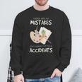 Artist Mistakes Happy Accidents アートパレット 絵画 引用 長袖tシャツ スウェットシャツ 高齢者への贈り物
