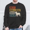Best Bulldog Dad Ever レトロ ヴィンテージ ブルドッグデザイン スウェットシャツ 高齢者への贈り物