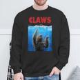 Beware Of Claws 面白いナマケモノ シャーク 映画 パロディ スウェットシャツ 高齢者への贈り物
