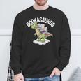 Book Dinosaur T-Rex Bookworm Dino Book Reading Sweatshirt Gifts for Old Men