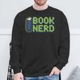 Book Nerd Pixel Retro Reading Bibliophile Gamer Sweatshirt Gifts for Old Men