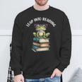 Book Reading Cute Frog Leap Into Reading Sweatshirt Gifts for Old Men