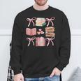 Books And Pink Bows Booktok Coquette Preppy Sweatshirt Gifts for Old Men