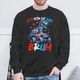 Bruh 4Th Of July Boys Kids T-Rex Dinosaur Patriotic Flag Sweatshirt Gifts for Old Men