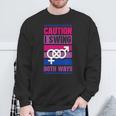 Caution Iwing Both Ways バイセクシャル プライド ジョーク スウェットシャツ 高齢者への贈り物