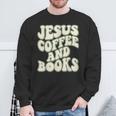 Christian Book Lover Coffee And Jesus Faith Reading Sweatshirt Gifts for Old Men