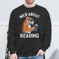 Cool Tiger Reading Book Wild About Reading Kids Books Reader Sweatshirt Gifts for Old Men Cool Tiger Reading Book Wild About Reading Kids Books Reader Sweatshirt Gifts for Old Men