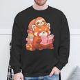 Cute Red Panda Reading Book Sloth Kawaii Animal Sweatshirt Gifts for Old Men Cute Red Panda Reading Book Sloth Kawaii Animal Sweatshirt Gifts for Old Men