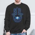 Evil Eye Artwork Hamasa Good Luck Hand Of Fatima Hipster スウェットシャツ 高齢者への贈り物