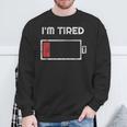 I'm Tired Low Battery 空の電話シンボル スウェットシャツ 高齢者への贈り物