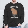 Respect The Capybara げっ歯類好き カピバラ アニマルジョーク スウェットシャツ 高齢者への贈り物