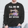 I'll Be In My Office おもしろヴィンテージフローラルミシン スウェットシャツ 高齢者への贈り物