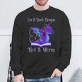 I'm a Book Dragon Not a Worm Dragons Reading Sweatshirt Gifts for Old Men