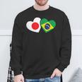 Japanese Flag Brazilian Flag Heart 日系ブラジルブラジル国旗日本国旗 スウェットシャツ 高齢者への贈り物