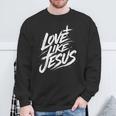 Jesus Love Like Jesus 十字架 クリスチャン スウェットシャツ 高齢者への贈り物
