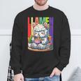 Llamen Cute Kawaii Llama Eating Ramen And Reading Books Sweatshirt Gifts for Old Men