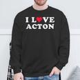 I Love Acton マッチング ガールフレンド&ボーイフレンド アクトン名 長袖tシャツ スウェットシャツ 高齢者への贈り物