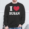 I Love Busan 釜山が大好きです スウェットシャツ 高齢者への贈り物