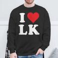 I Love Lk Initials I Heart LK First Last Name L K スウェットシャツ 高齢者への贈り物