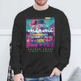 I Love Miami & Miami Loves Me Cool Miami Illustration スウェットシャツ 高齢者への贈り物