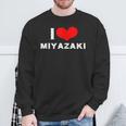 I Love Miyazaki 愛 ハート 宮崎 宮崎県 日本 お土産 かわいい おしゃれ スウェットシャツ 高齢者への贈り物