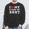 I Love My Class Of 2027 私は2027年のクラスが大好きで、2027年のクラスが好きです スウェットシャツ 高齢者への贈り物