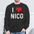 I Love Nico ハート アンティーク調 スウェットシャツ 高齢者への贈り物