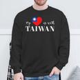 I Love Taiwan Flag Taiwan's Pride Itand With Taiwan Heart スウェットシャツ 高齢者への贈り物