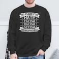 No Place For Hate Facism Racism 平等人権 スウェットシャツ 高齢者への贈り物