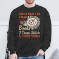 Read Books I Cross Stitch Sewing Stitcher Quilt Cross Stitch Sweatshirt Gifts for Old Men