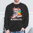 Readalotl a Kawaii Axolotl Reading a Book As Readsalotl Sweatshirt Gifts for Old Men