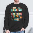Reading Is My Favorite Sport Colorful Books Readers Teachers Sweatshirt Gifts for Old Men