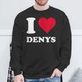 Red Heart I Love Denys スウェットシャツ 高齢者への贈り物