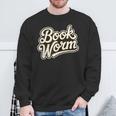 Retro Book Worm Reading For Book Lovers Sweatshirt Gifts for Old Men