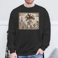 Satanic Occult Midnight Ride ゴスホラー 美的 木版画 長袖tシャツ スウェットシャツ 高齢者への贈り物