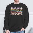 Say Gay Protect Trans Kids Read Banned Books LGBT Groovy Sweatshirt Gifts for Old Men
