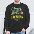School Librarian Assistant Mask Book Reading Library Sweatshirt Gifts for Old Men
