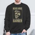 Skull Never Argue With Your Barber クラシック ヴィンテージ バーバー スウェットシャツ 高齢者への贈り物