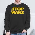 Stop Wars 反戦メッセージ 地球と宇宙の平和 スウェットシャツ 高齢者への贈り物